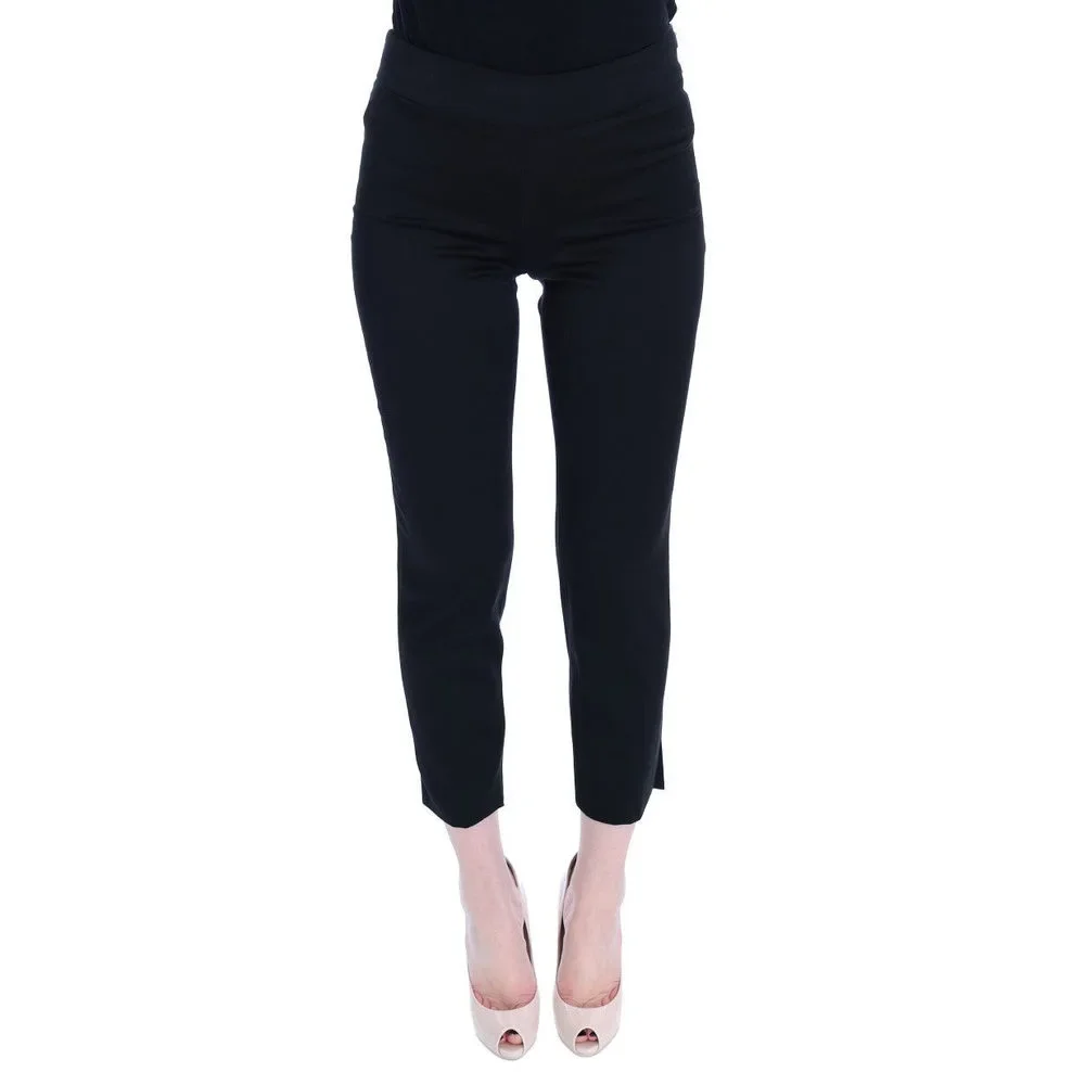 BENCIVENGA Black Cotton Stretch Capri Dress Pants